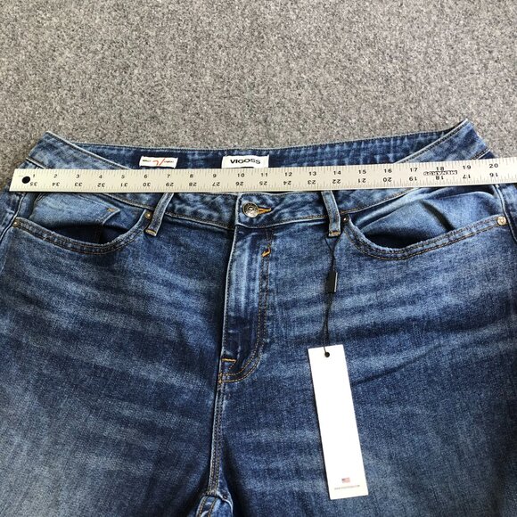 Vigoss Jeans Womens 20W Blue Marley Straight High Rise Medium Wash Stretch Comfy - Picture 7 of 14